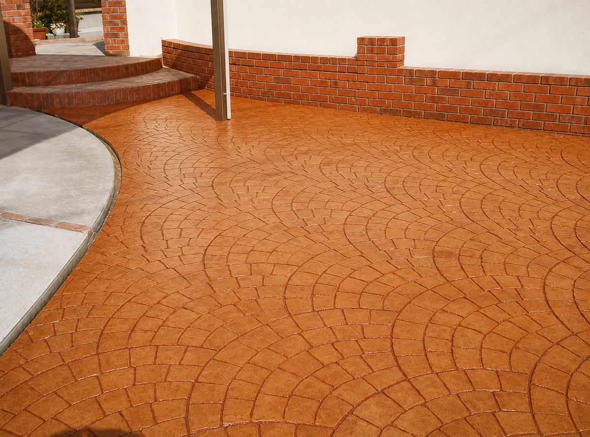 Fan Pattern ConcreteStampMold for Patios and Courtyards: A Decorative Paving Guide