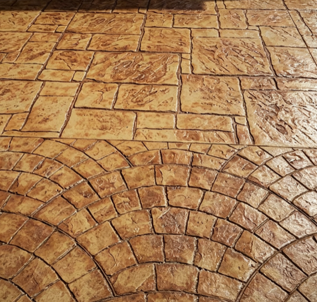How to Combine Concrete Stamp Mold Patterns for Decorative Courtyard Paving