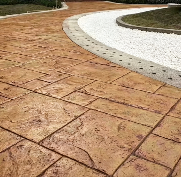Concrete Stamp Mold for Curved Ashlar Stone Walkways and Landscape Paths