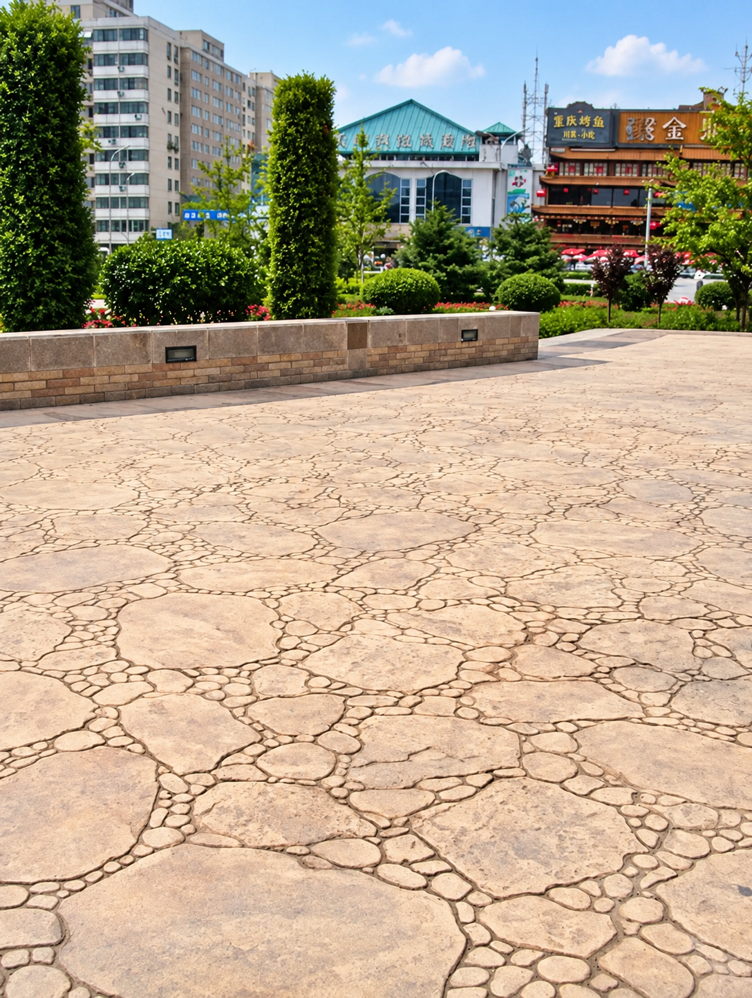 Why Random Stone Concrete Stamp Molds Work So Well for Large Outdoor Spaces