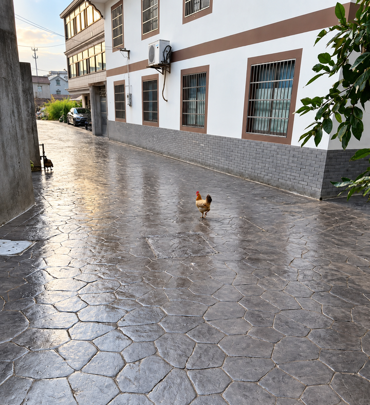 Gray Concrete Stamp Molds: A Natural Stone Look for Driveways and Courtyards