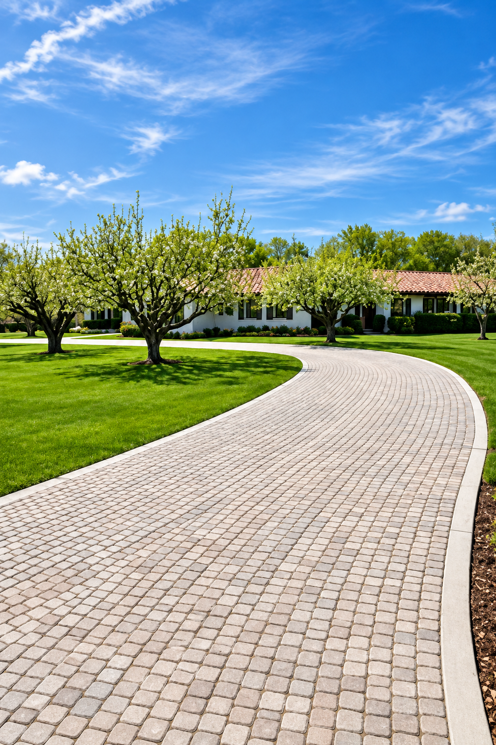 Cobblestone Concrete Stamps: How to Plan a Curved Driveway