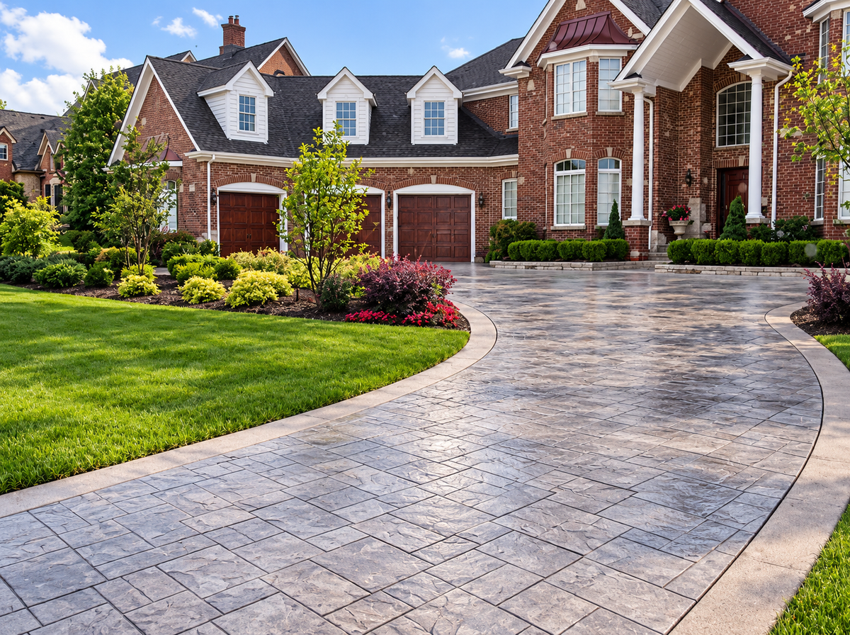 Stone Pattern Concrete Stamps for Beautiful Stamped Concrete Driveways