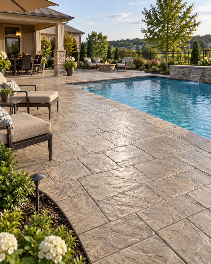 Slate Concrete Stamps for Pool Decks and Outdoor Patio Surfaces