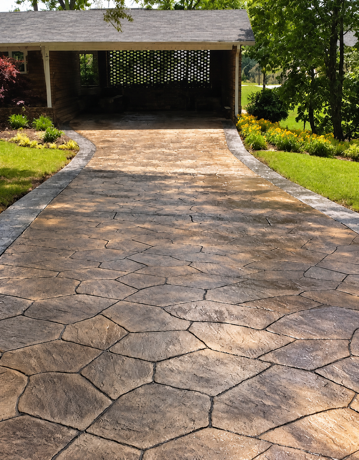 Random Stone Stamped Concrete