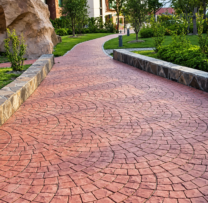 Fan Pattern Stamped Concrete