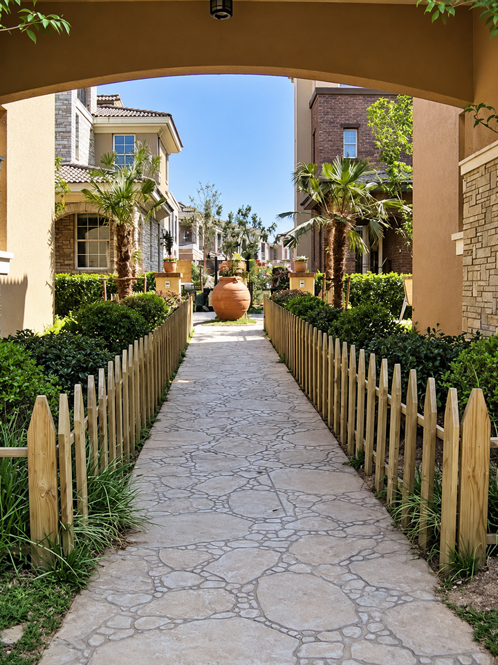 Stamped Concrete Walkway Design Ideas