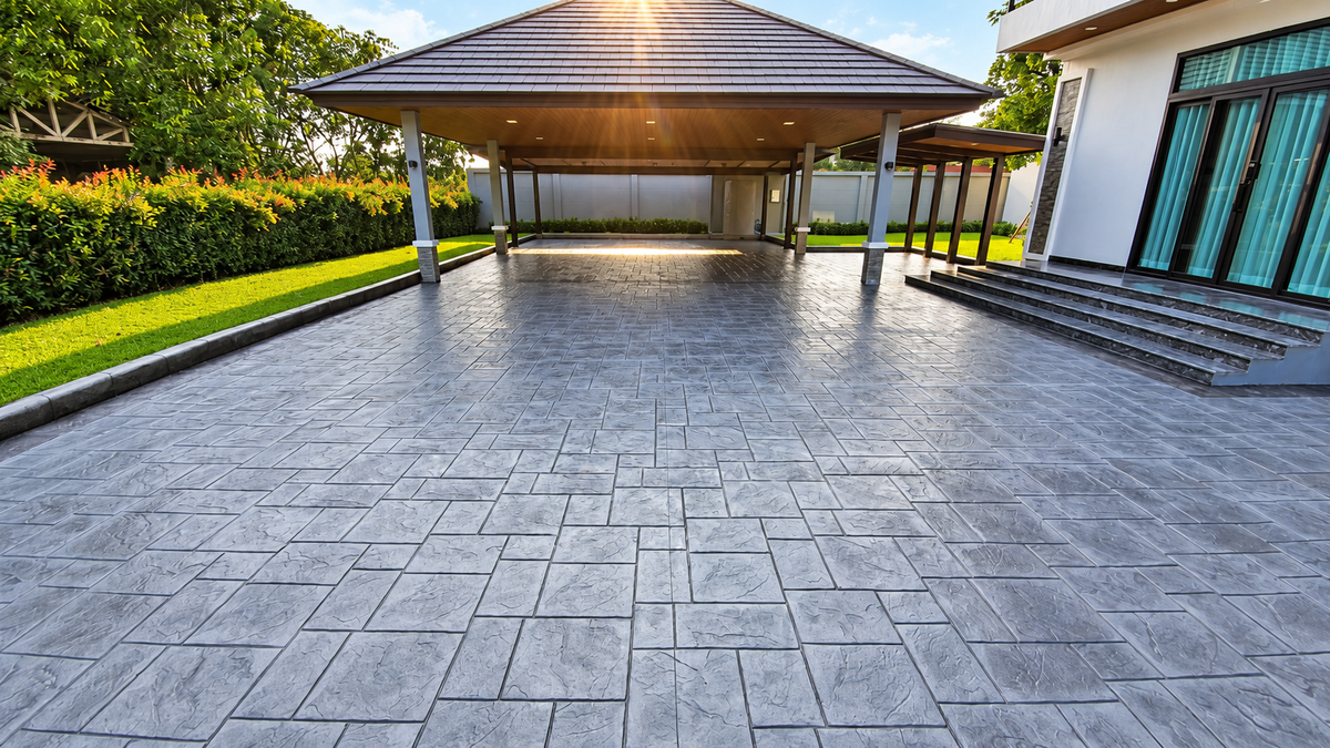 Gray Ashlar Slate Stamped Concrete Ideas