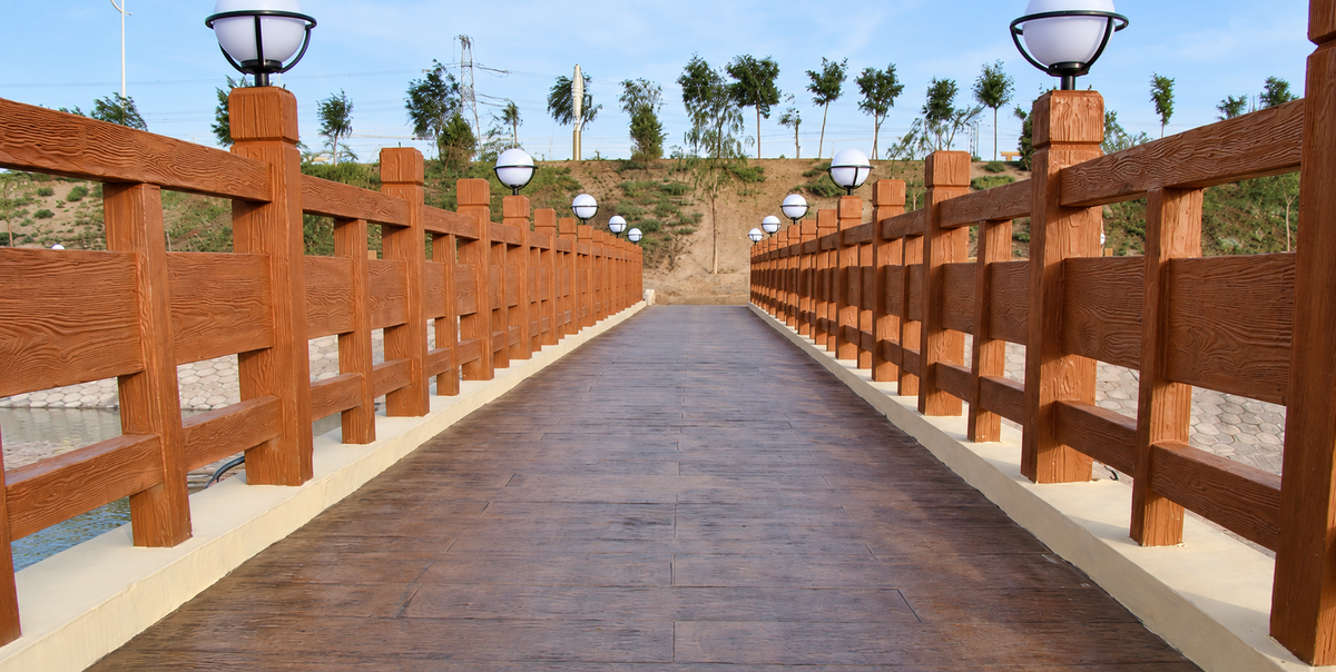 Wood Grain Stamped Concrete Bridge Ideas