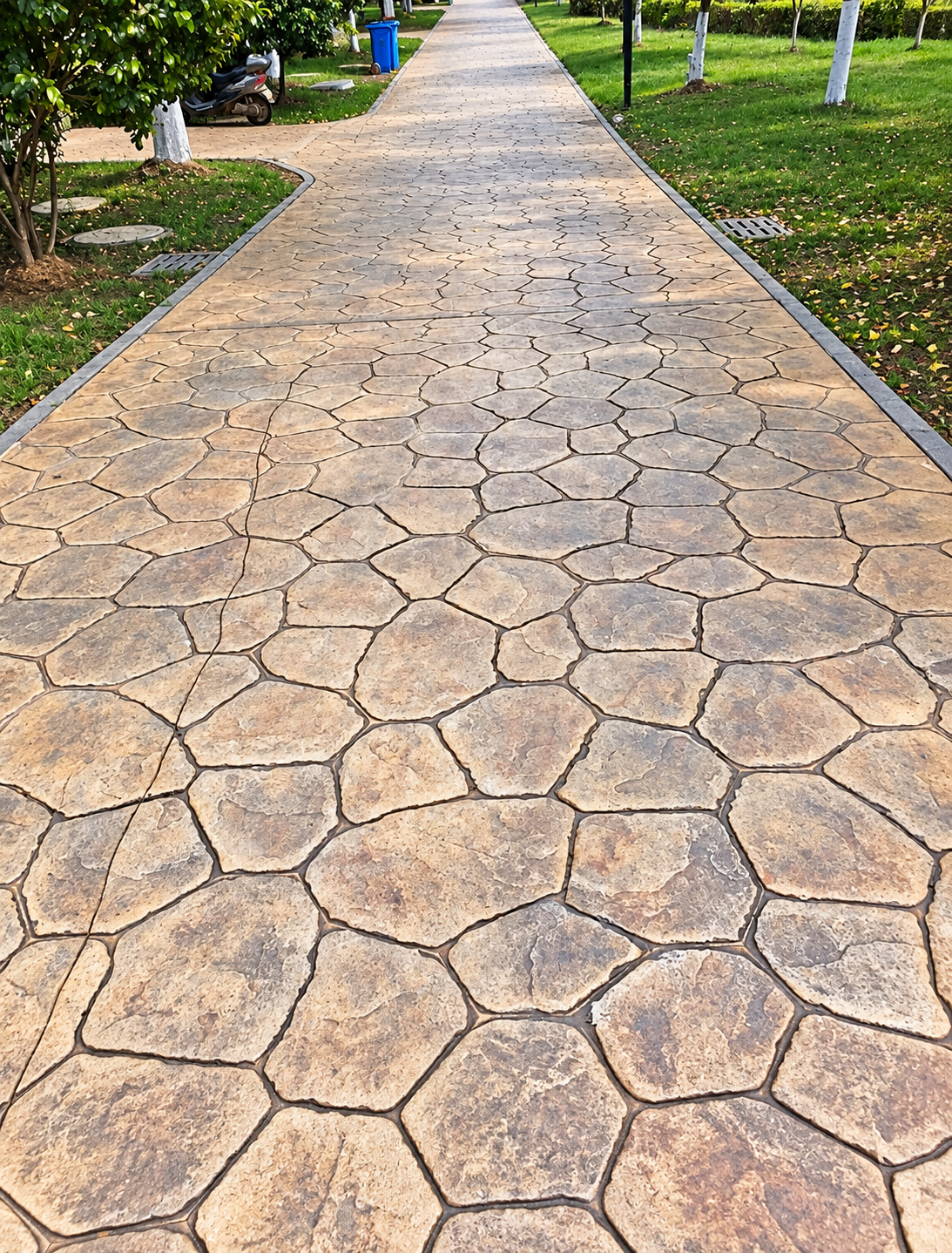 Why Does This Walkway Look Like Natural Stone? It’s Stamped Concrete