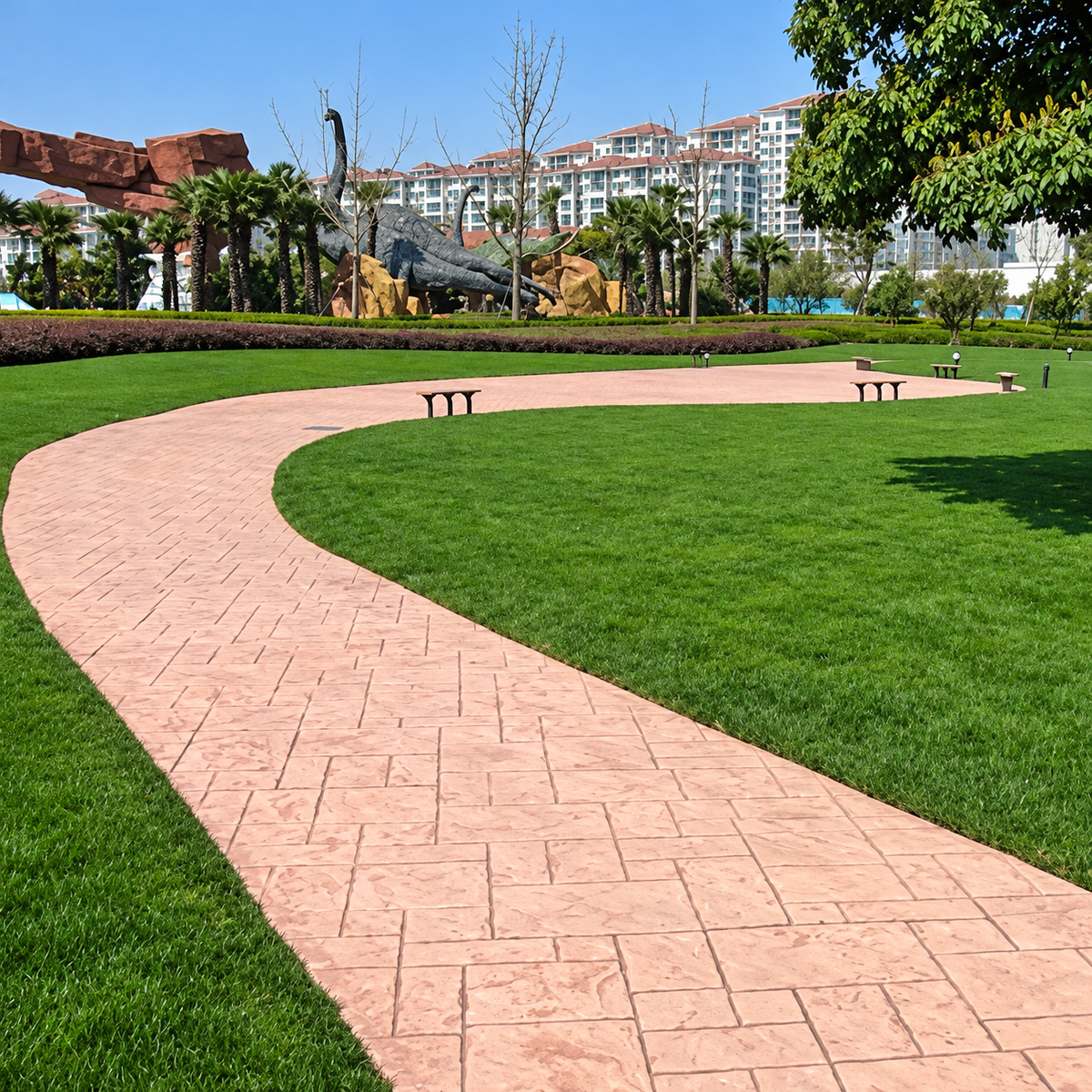 Enhance Urban Landscapes with Elegant Stamped Concrete Walkways
