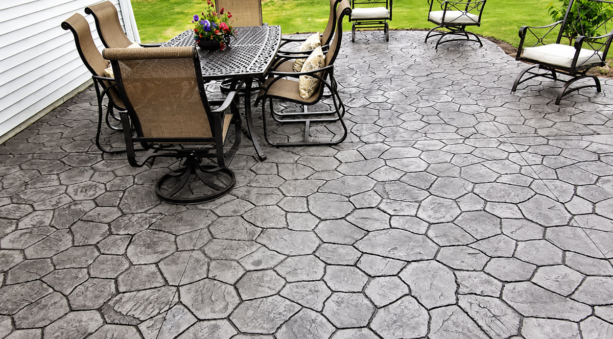 Create Stunning Outdoor Patios with Natural Stone Stamped Concrete Designs