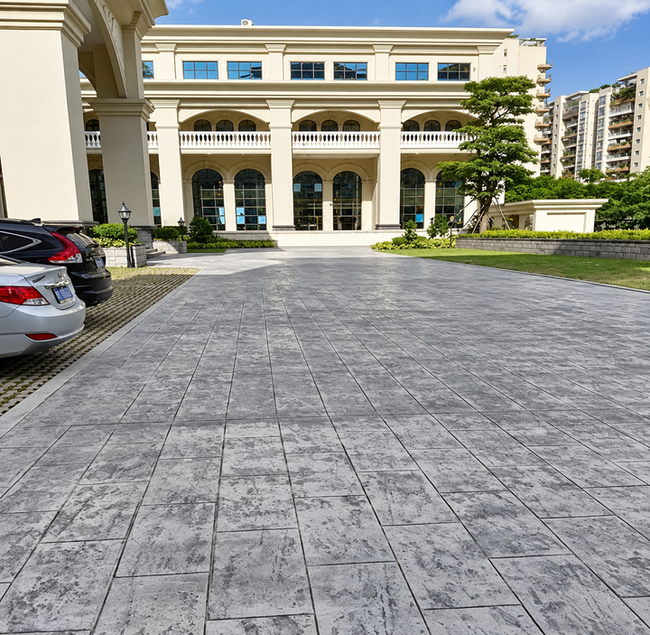 Gray Stamped Concrete Pavement for Luxury Residential and Commercial Projects