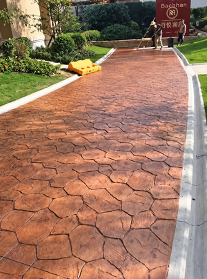 A Walkway with Character: Stone-Look Stamped Concrete