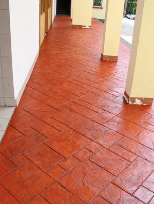 Terracotta Elegance: Redefining Walkways with Stamped Concrete