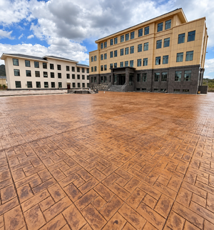 A Courtyard in Texture: Stamped Concrete Design