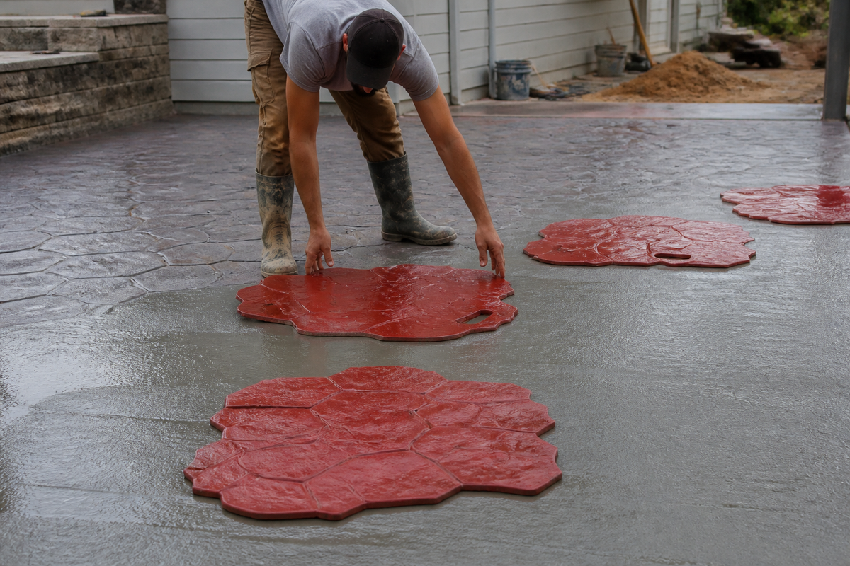 How to Rotate Concrete Stamp Mats Without Obvious Repeats – FUXIN concrete stamp mold guide