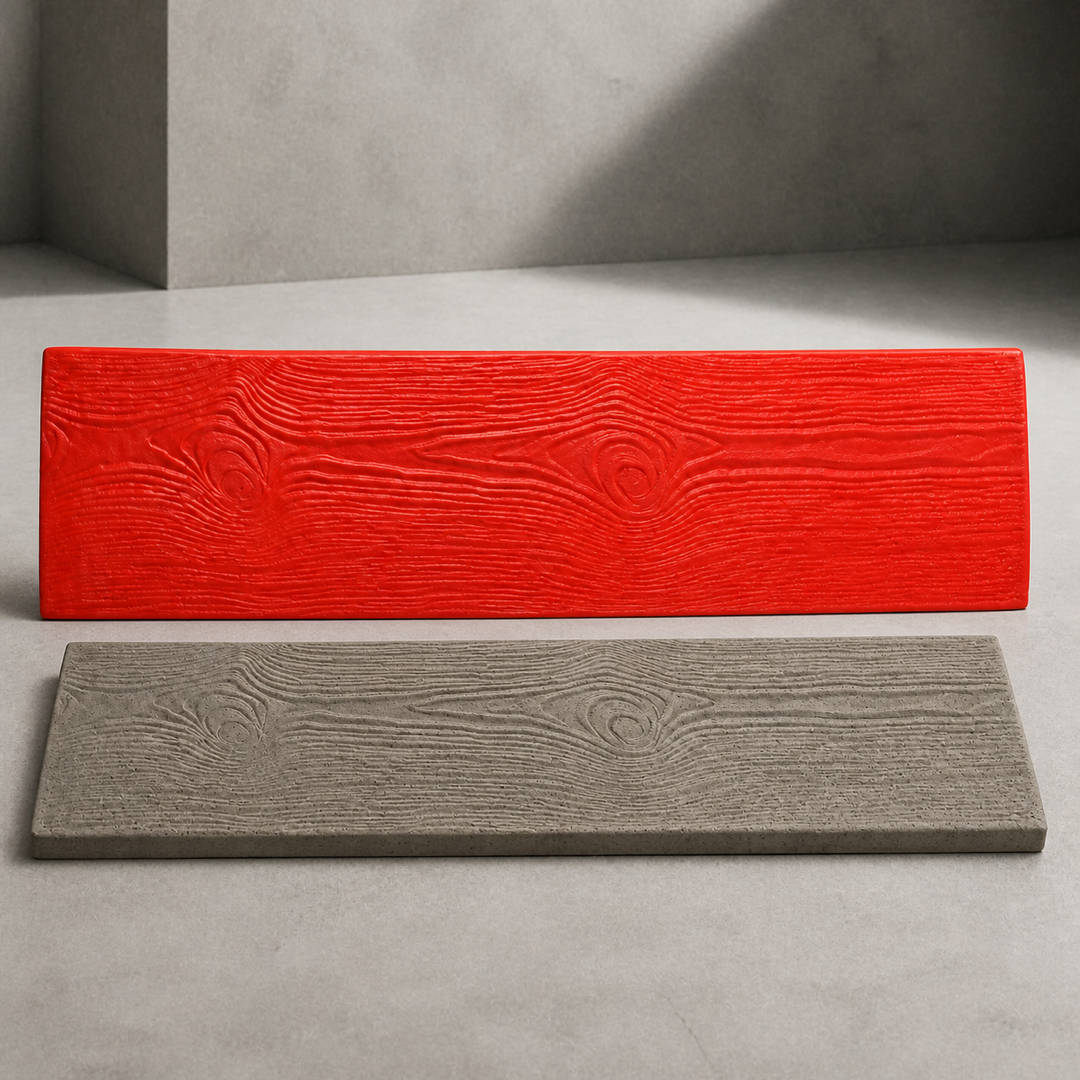 FX-003 Ahşap Desenli Beton Kenar Şablonu - ürün ve sonuç