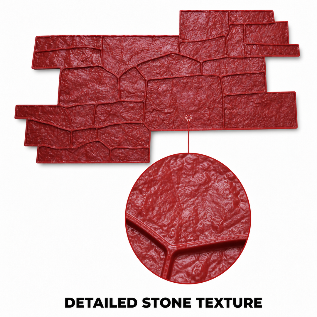 FX-010 Random Ashlar Slate Interlocking Stamp - texture detail