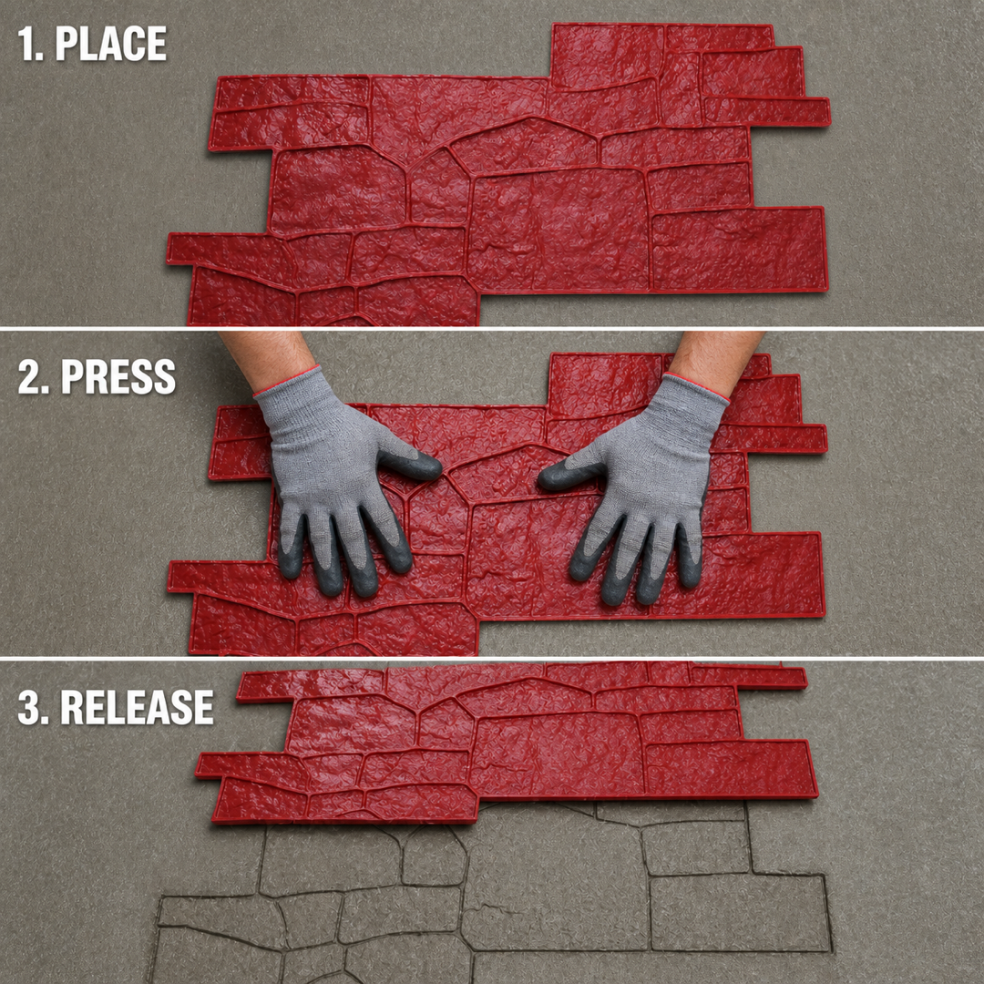 FX-010 Random Ashlar Slate Interlocking Stamp - how to use