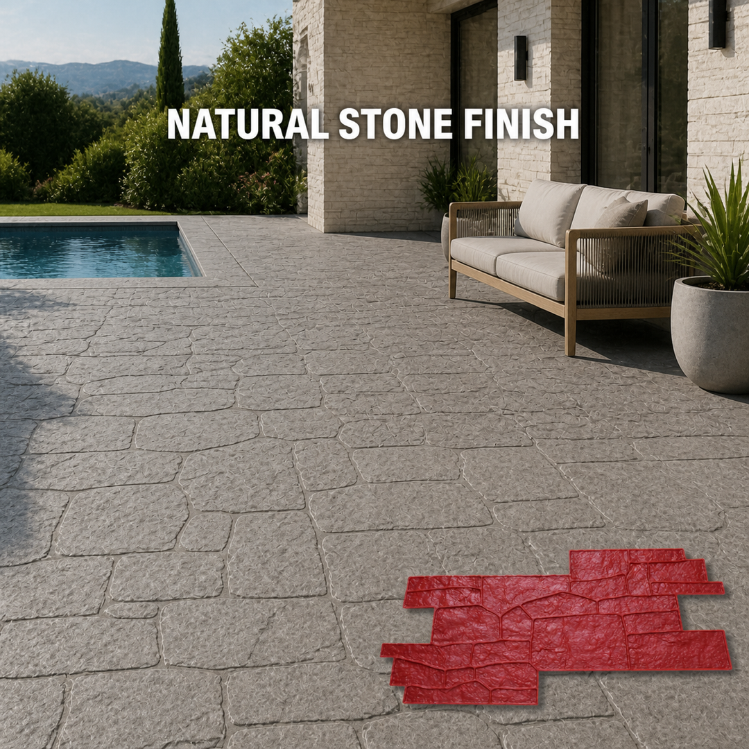 FX-010 Random Ashlar Slate Interlocking Stamp - villa patio
