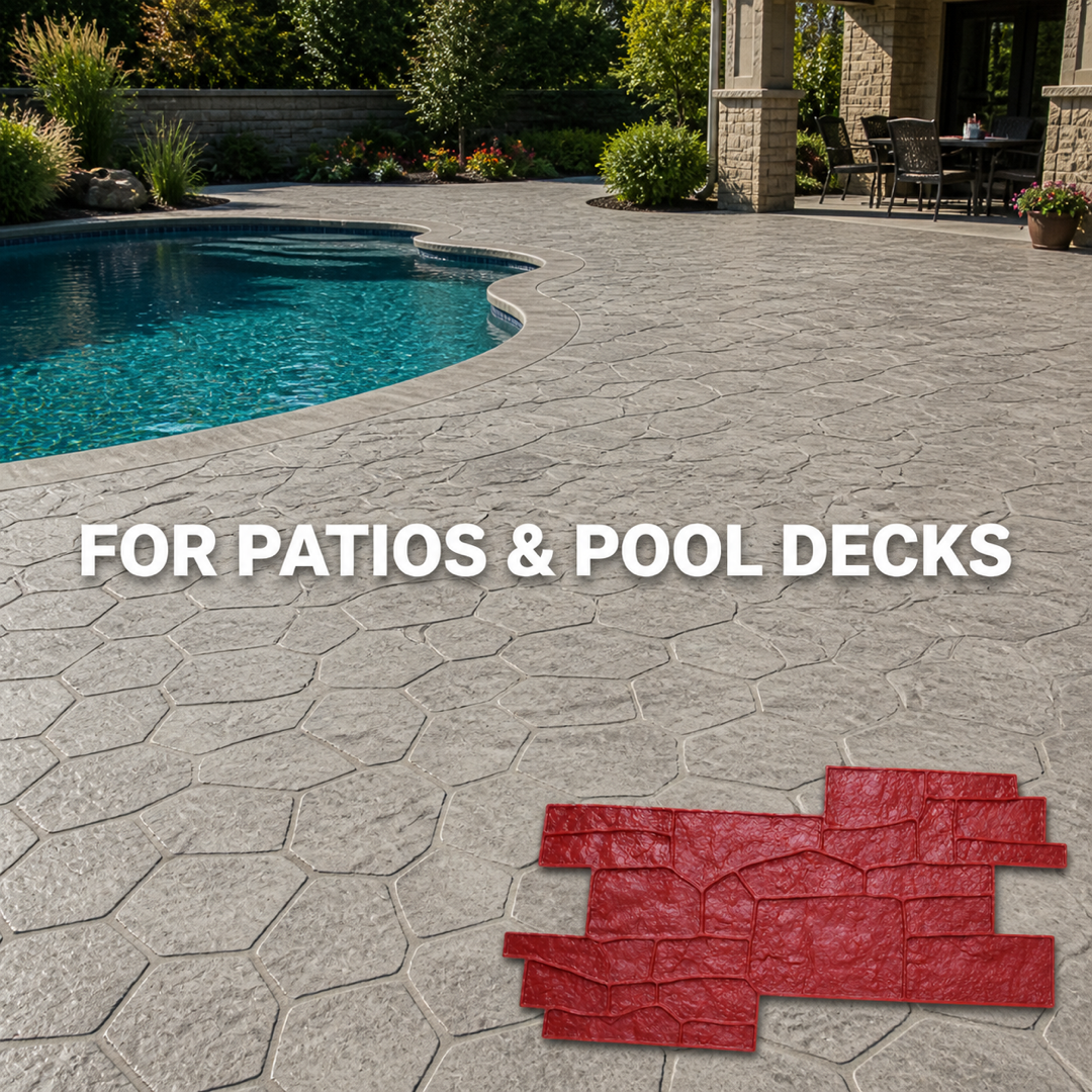 FX-010 Random Ashlar Slate Interlocking Stamp - pool deck