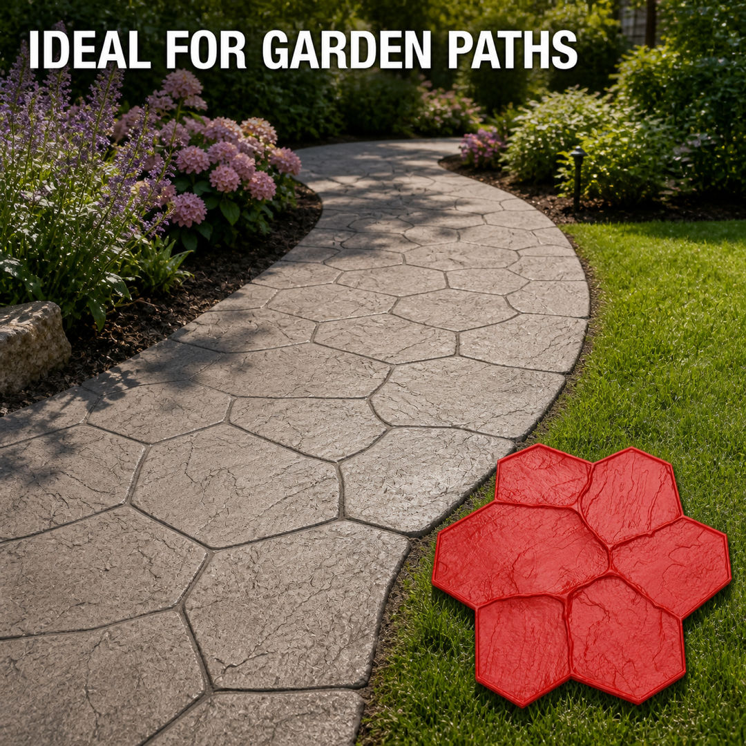 FX-012 Büyük Flagstone Küme Kalıbı - bahçe yolu