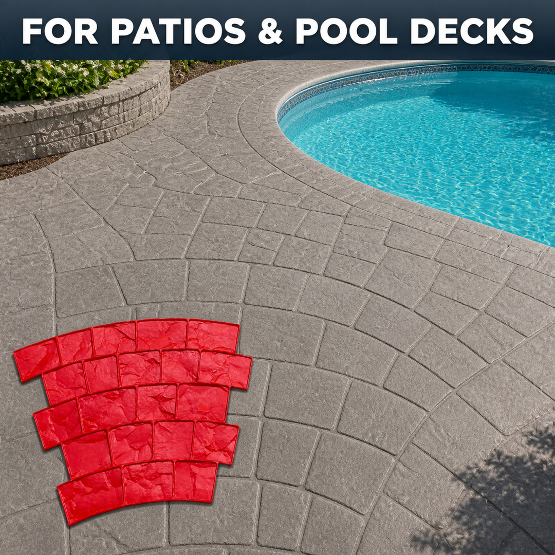 FX-015 弧形扇面板岩壓印模具 – 泳池周邊地面