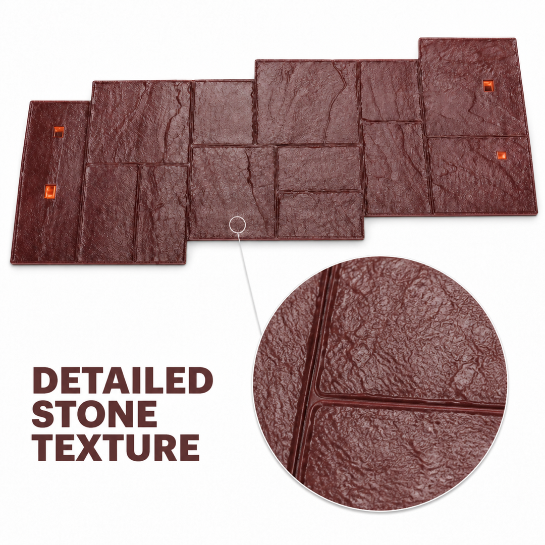 Ștampilă FX-020 pentru beton, model ardezie linear, detalii textură.