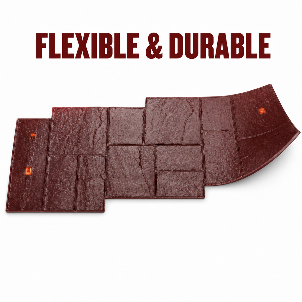 Ștampilă FX-020 pentru beton, model ardezie linear, flexibilă și durabilă.