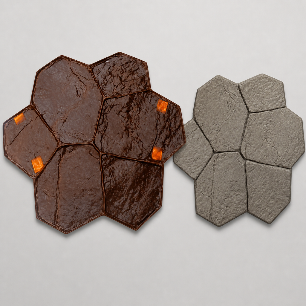 FX-021 Random Fieldstone Cluster Stamp - product and result