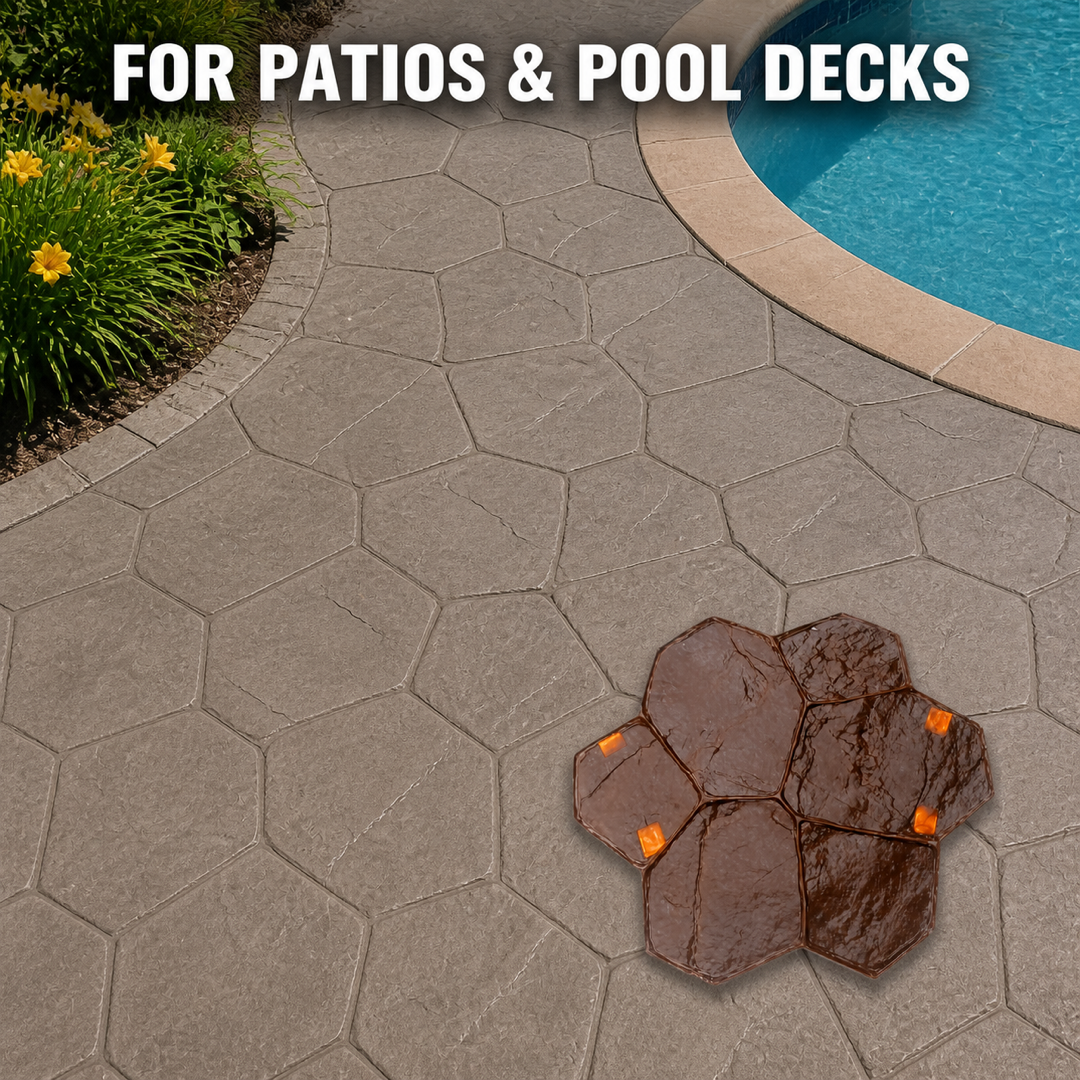 FX-021 Random Fieldstone Cluster Stamp - pool deck
