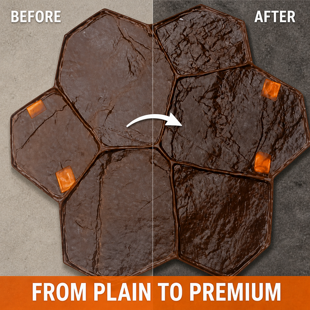 FX-021 Random Fieldstone Cluster Stamp - before after