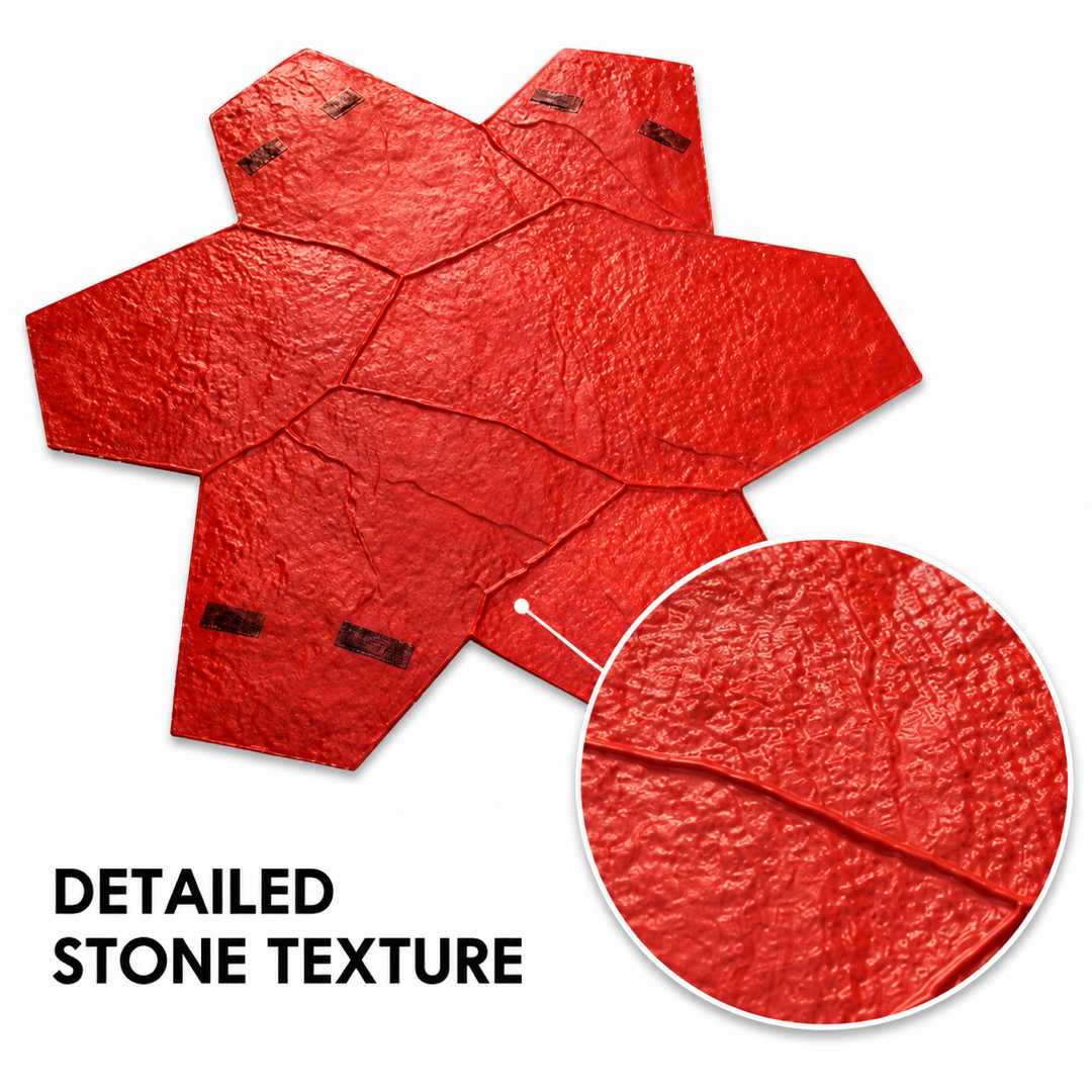 FX-022 Büyük Flagstone Rozet Desenli Kalıp - doku detay