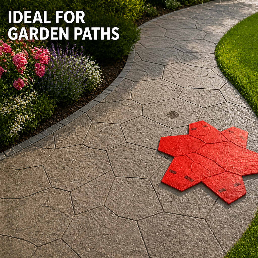 FX-022 Büyük Flagstone Rozet Beton Kalıbı - bahçe yolu