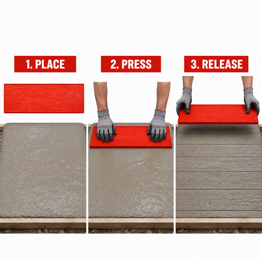 FX-024 Wood Grain Plank Concrete Stamp - how to use