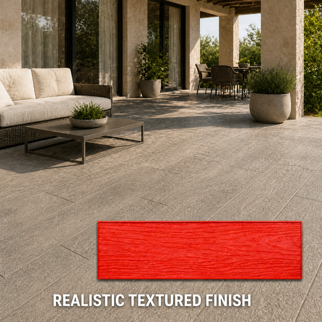 FX-024 Wood Grain Plank Concrete Stamp - villa patio