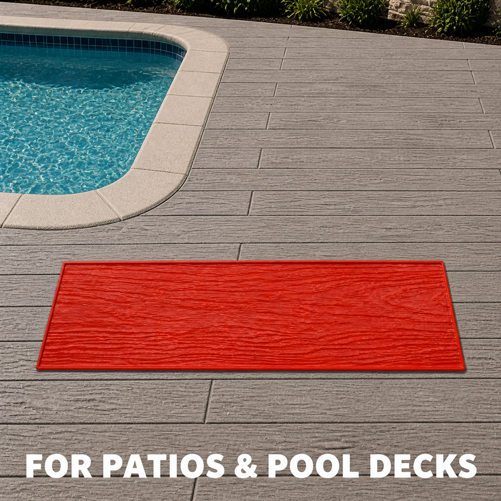 FX-024 Wood Grain Plank Concrete Stamp - pool deck