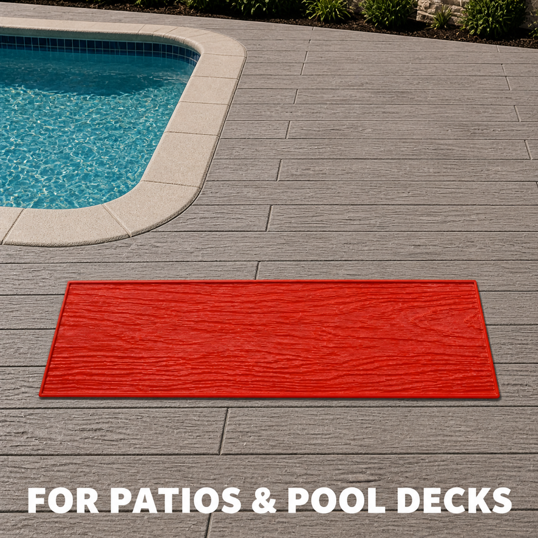 FX-024 Wood Grain Plank Concrete Stamp - pool deck