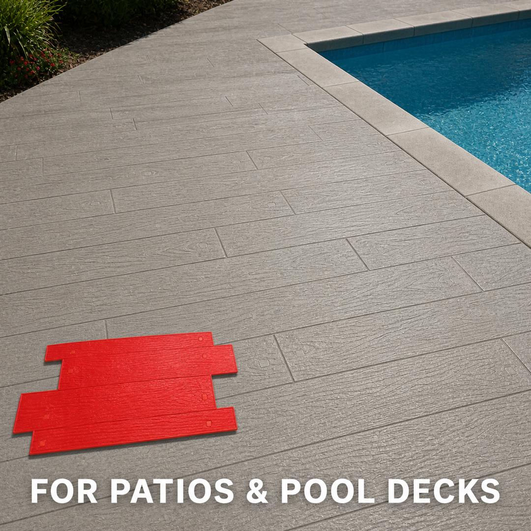 FX-030 Sello de concreto tipo tabla ancha de madera - terraza de piscina