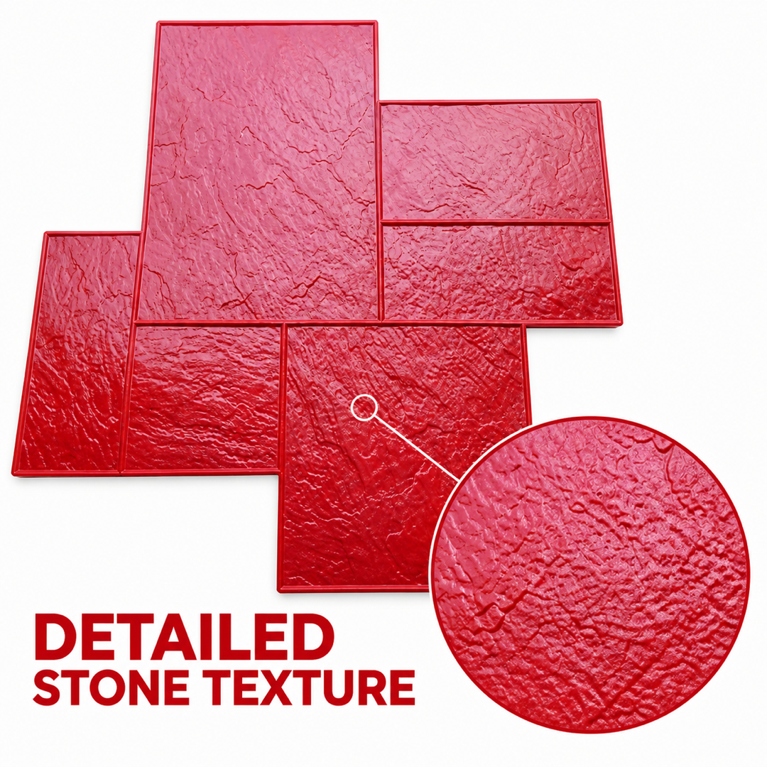 FX-044 Offset Dikdörtgen Levha Desenli Beton Kalıbı - doku detayları