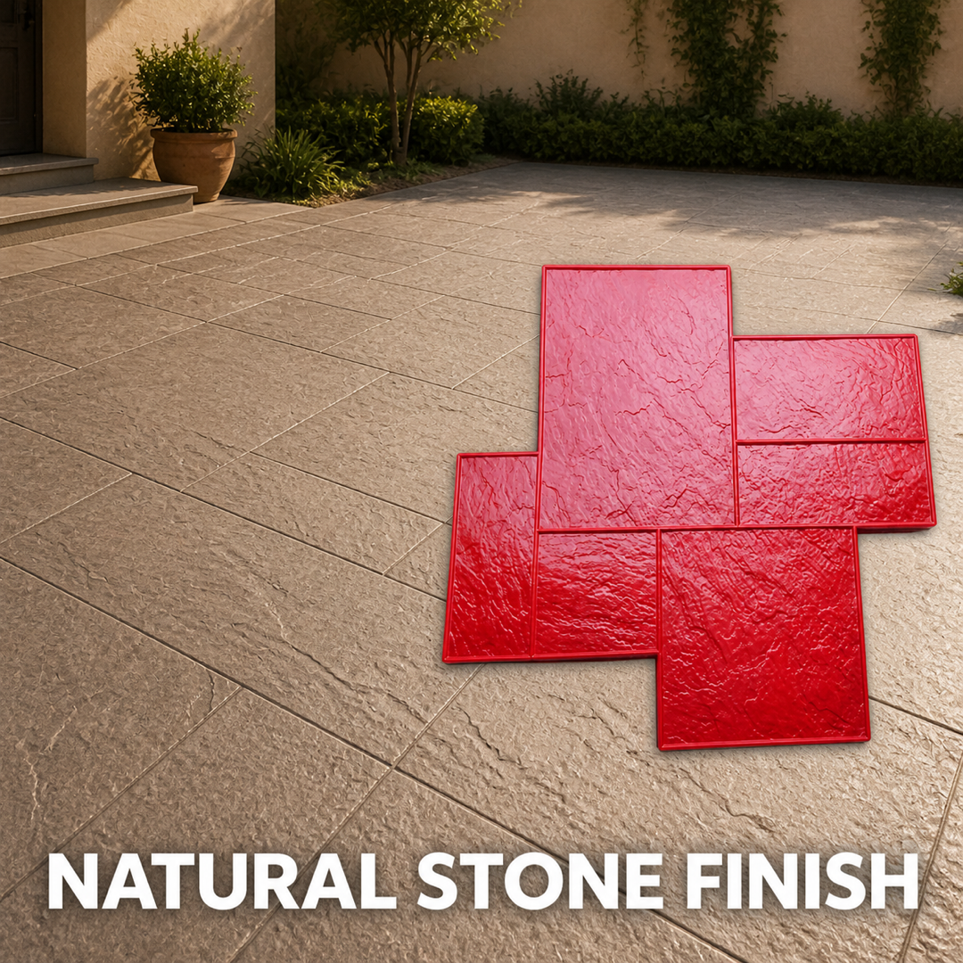FX-044 Offset Dikdörtgen Ardesiyeli Desenli Beton Kalıbı - villa bahçesi alanı