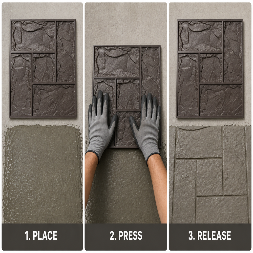 FX-050 Panel Konkrit Jubin Slate Modular - cara penggunaan