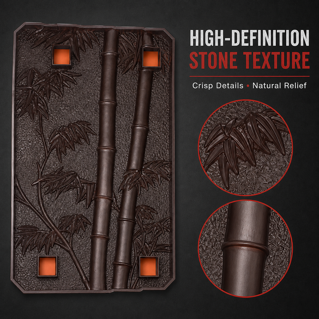 FX-058 Bambu Dekoratif Rölyef Panel Kalıbı - doku detayları