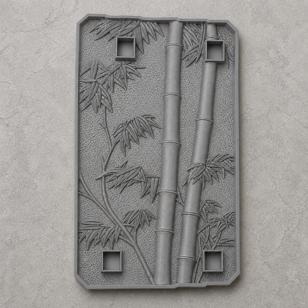 FX-058 Bambu Desenli Kabartma Panel Kalıbı - tamamlanmış görünüm