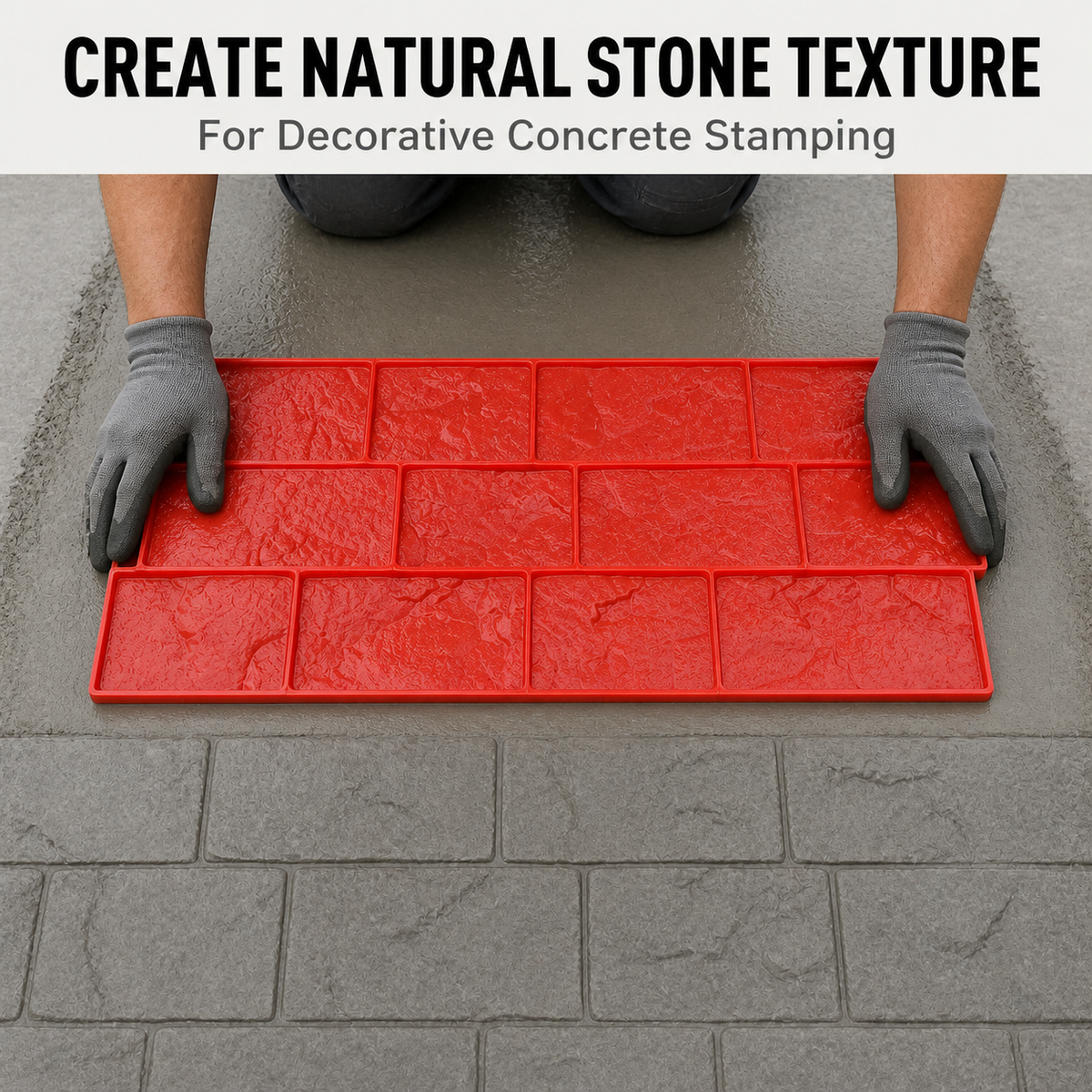 FX-060 Stacked Stone Concrete Border Stamp - aplikasyon