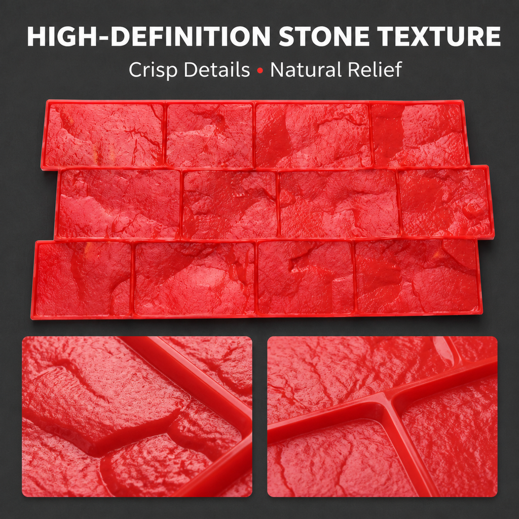FX-060 Stacked Stone Concrete Border Stamp - detalye ng texture