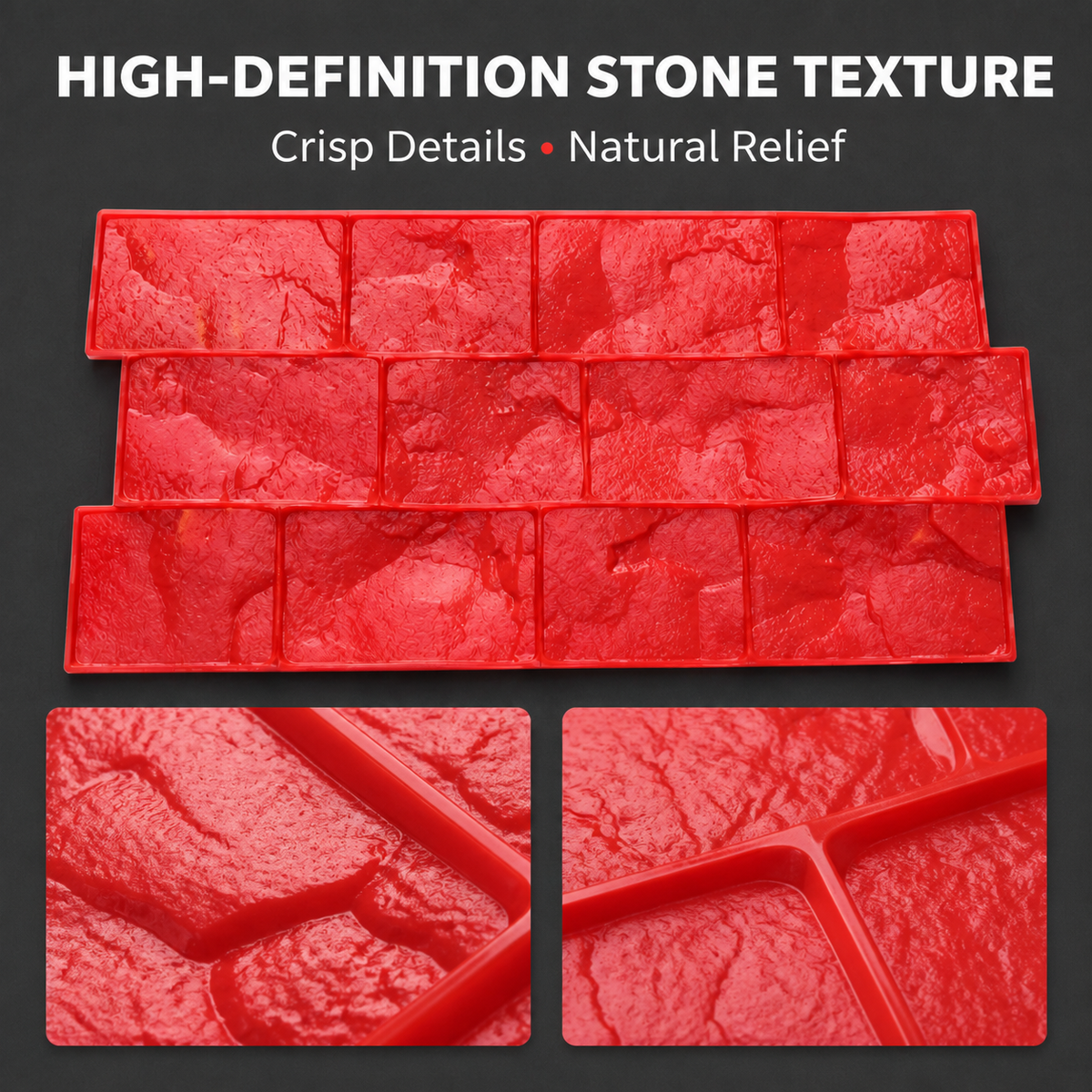 FX-060 Stacked Stone Concrete Border Stamp - detalye ng texture