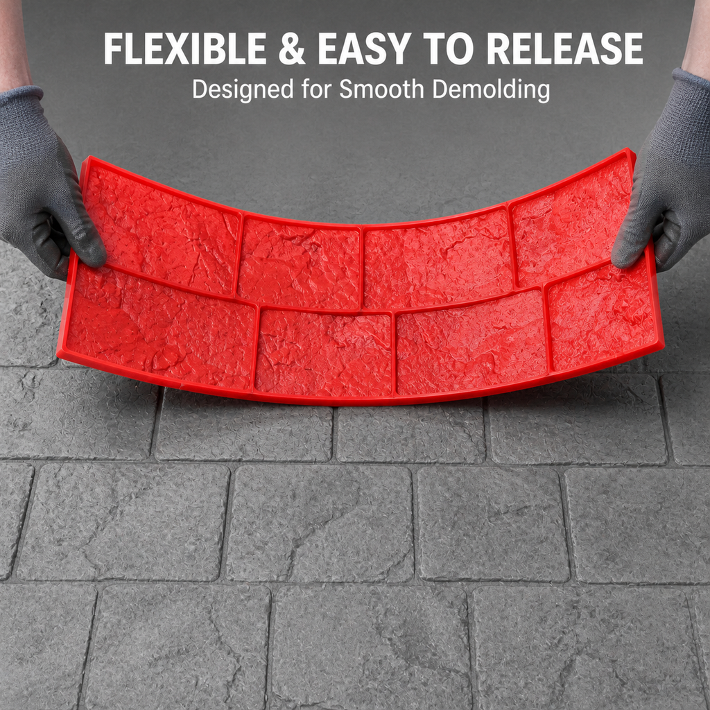 FX-060 Stacked Stone Concrete Border Stamp - flexible na release