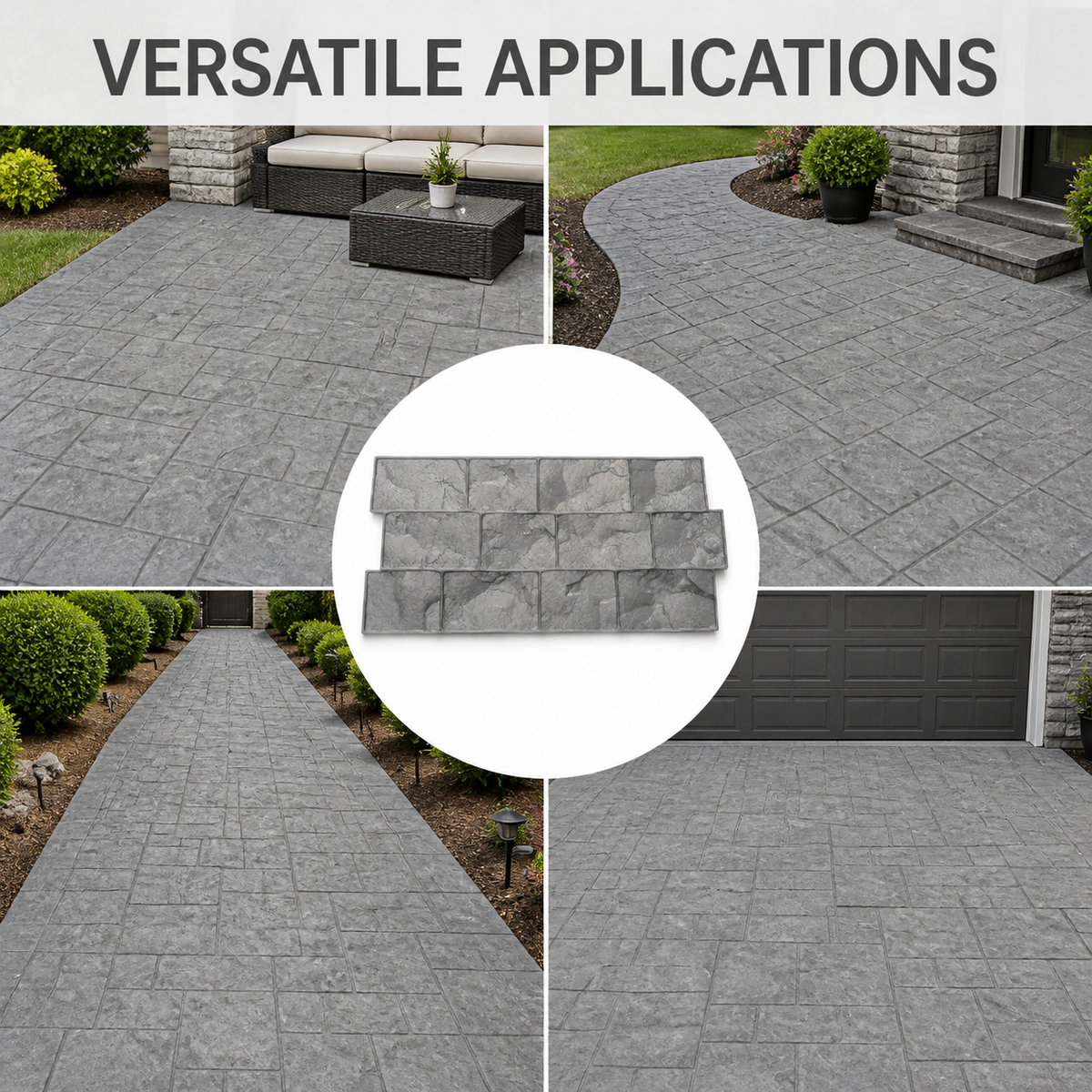 FX-060 Stacked Stone Concrete Border Stamp - mga aplikasyon